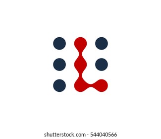 Letter L Connect Dot Logo Design Template Element