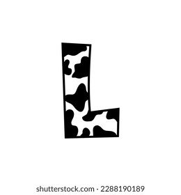 Letter L With Cow Skin Pattern Design