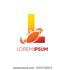 Letra L Crab Logo Design Vetor Ícone Gráfico Emblema Ilustração Símbolo