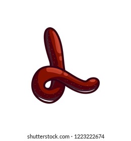 Letter L. Creative chocolate designed font type isolated on white background. Sweet shiny character. 