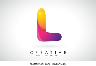 Letter L Creative Logo Design. Vector Font of twisted Ribbon for Title, Header, Lettering, Logo and Corporate Identity. Colorful rounded Letter L. 