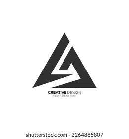 Letter A L creative Triangle shape monogram logo