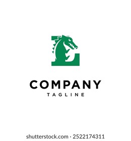 Letter L Crocodile logo icoon vector