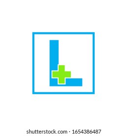 Letter L cross plus logo, Medical health care Logo