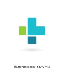 Letter L cross plus medical logo icon design template elements