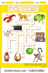 letter l crossword concept illustration