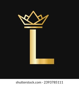Letter L Crown Logo. Crown Logo for Beauty, Fashion, Star, Elegant, Luxury Sign