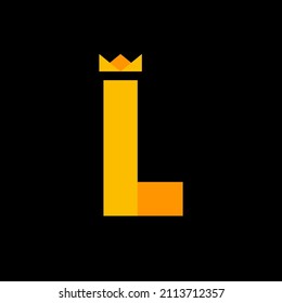 Inspiración de plantilla de diseño de logotipo de la carta L Crown, Ilustración vectorial.