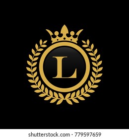 Letter L Crown Logo Vector