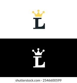 letter L with crown luxury logo vector illustration template design