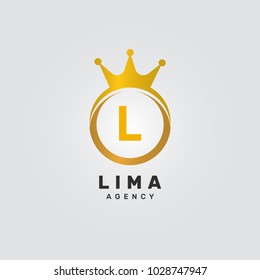 Letter L Crown Ring Diamond Jewelry Accessories Logo Vector Icon