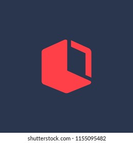 Letter L cube logo icon design template elements