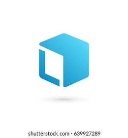 Letter L cube logo icon design template elements