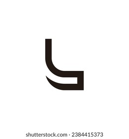 Letter L curve  geometric symbol simple logo vector