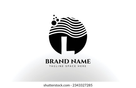 Letter L curve shape logo design templates