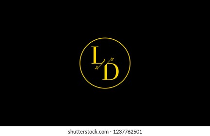 LETTER L AND D FLOWER LOGO WITH CIRCLE FRAME FOR LOGO DESIGN OR ILLUSTRATION USE