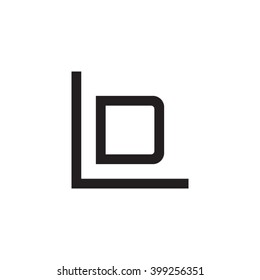 letter L and D monogram logo black