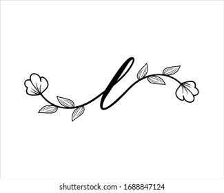 Letter L decorations flowers vector