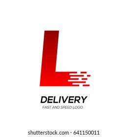 Letter L with Delivery service logo, Fast Speed, Moving and Quick, Digital and Technology for your Corporate identity