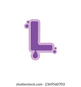  letter L design. Cute alphabet design for kids.