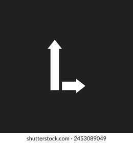 letra L dirección simple logo símbolo Vector