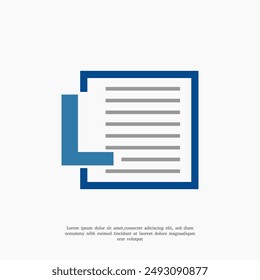 Letter L Document logo design template