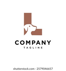Letter L Dog Logo Icon Vector