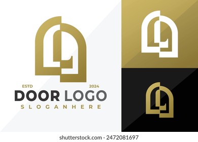 Letter L Door Monogram logo design vector symbol icon illustration