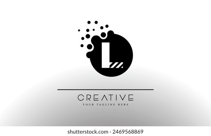 Letter L Dots Logo. L Letter Design Vector with Dots.