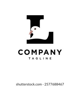 Letter L Dove Logo Icon Vector