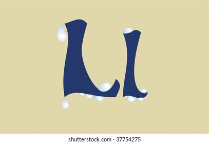 Letter L in drops