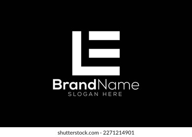 Letter L E logo design template