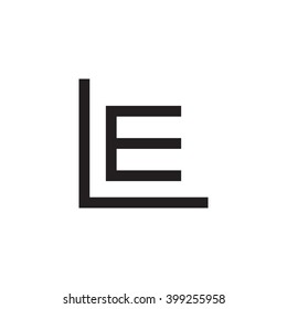 letter L and E monogram logo black
