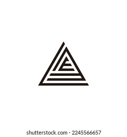 Letter L, E and number 3 triangle geometric symbol simple logo vector