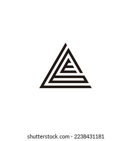 Letter L, E and number 6 triangle geometric symbol simple logo vector