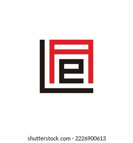 Letter L, A and e square geometric symbol simple logo vector