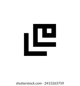 Letter L and e square geometric symbol simple logo vector