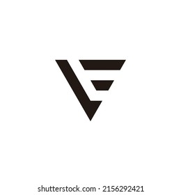 letter L and E triangle geometric symbol simple logo vector