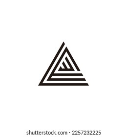 Letter L, E and W triangle geometric symbol simple logo vector