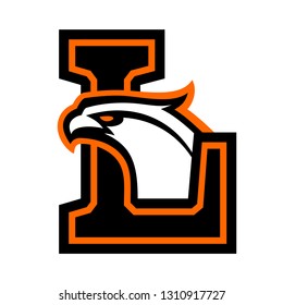 Letter L Eagle Head Great Sports Stock Vector (Royalty Free) 1310917727