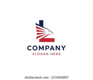 Letter L and eagle head logo stock Vector design