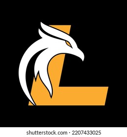 Letter L and eagle head logo