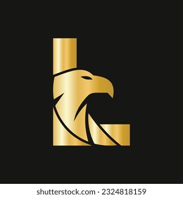 Letter L Eagle Logo Design. Transportation Symbol Vector Template