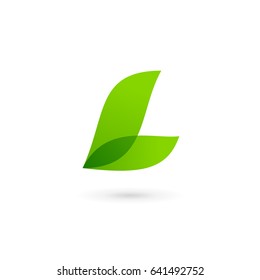 Letter L eco leaves logo icon design template elements