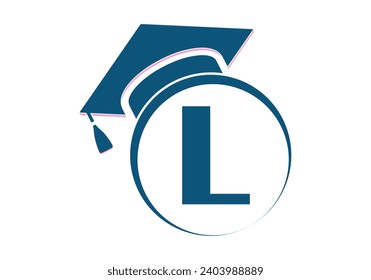Letter L Education and graduation Logo Design Vector Template. 