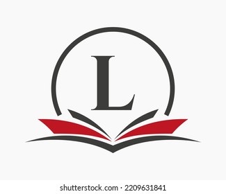 Letter L Education Logo Book Concept. Training Career Sign, University, Academy Graduation Logo Template Design