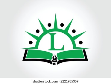 Letter L With Education Logo Book Concept. Training Career Sign, University, Academy Graduation Logo Template Vector Design.