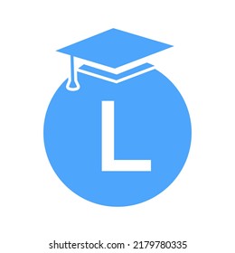 Letter L Education Logo Template. Education Logotype Concept With Educational Graduation Hat