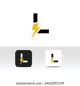 Letter L Electric Logo - Thunder,Lightning,flash,voltage,charge and electricity logo design idea - Alphabetic or font logo for letter L