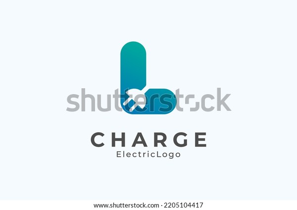 Letter L Electric Plug Logo, Letter L and\
Plug combination with gradient colour, flat design logo template,\
vector illustration